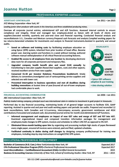 Accounting Resume Sample 2