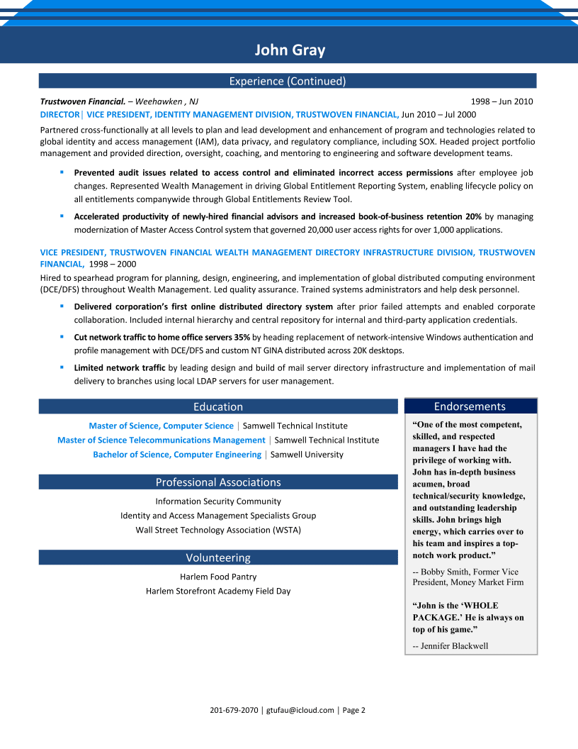 Executive Director Software Development Resume Sample 2