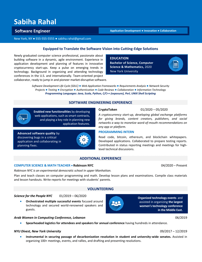 Software Engineer Resume Sample