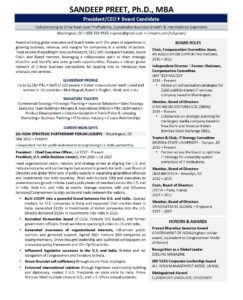 Board of Directors Resume Samples - Board Of Directors Resume Sample Page 1 1 243x300 