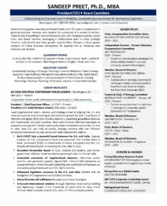 board member resume