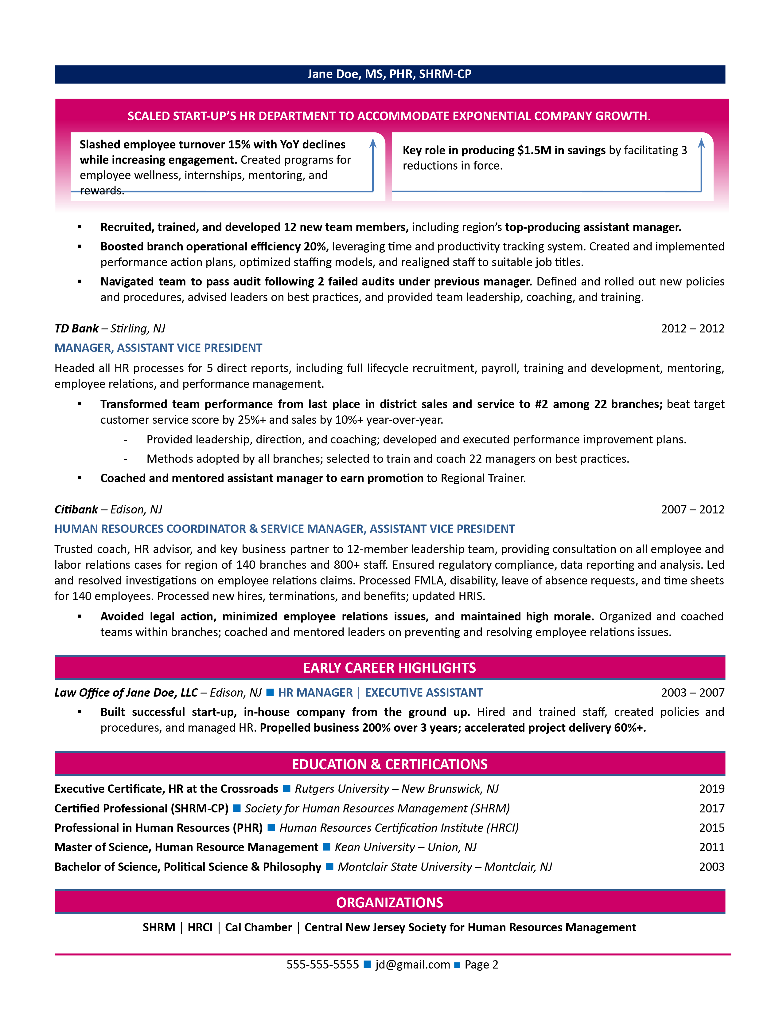 CHRO Resume Chief Human Resource - CHRO Resume Sample 2 