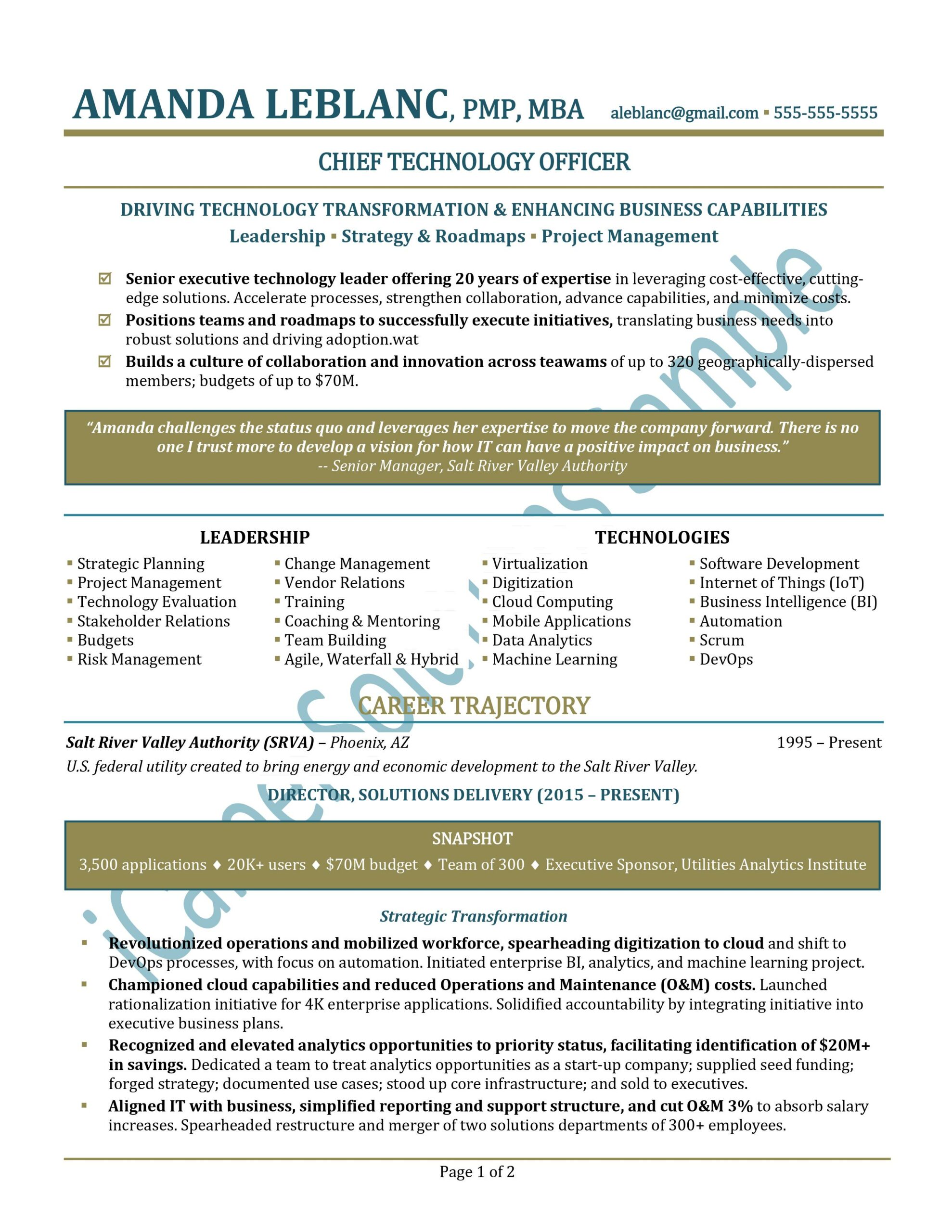 CTO Resume Sample for Chief Technology Officer scaled 1 CTO Resume Sample for Chief Technology Officer