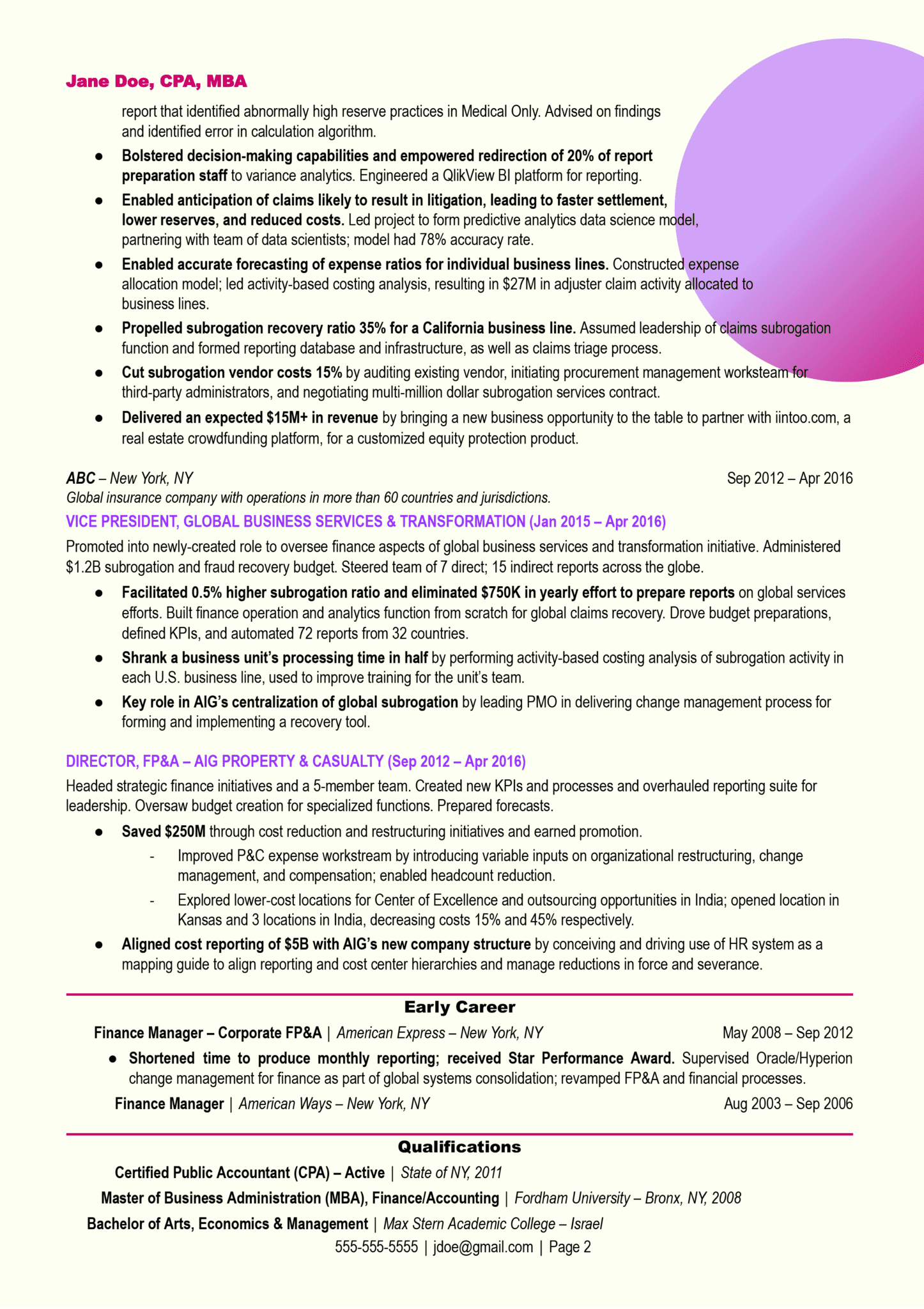 Chief Financial Officer CFO Examples - Cfo Resume Examples 1446x2048 