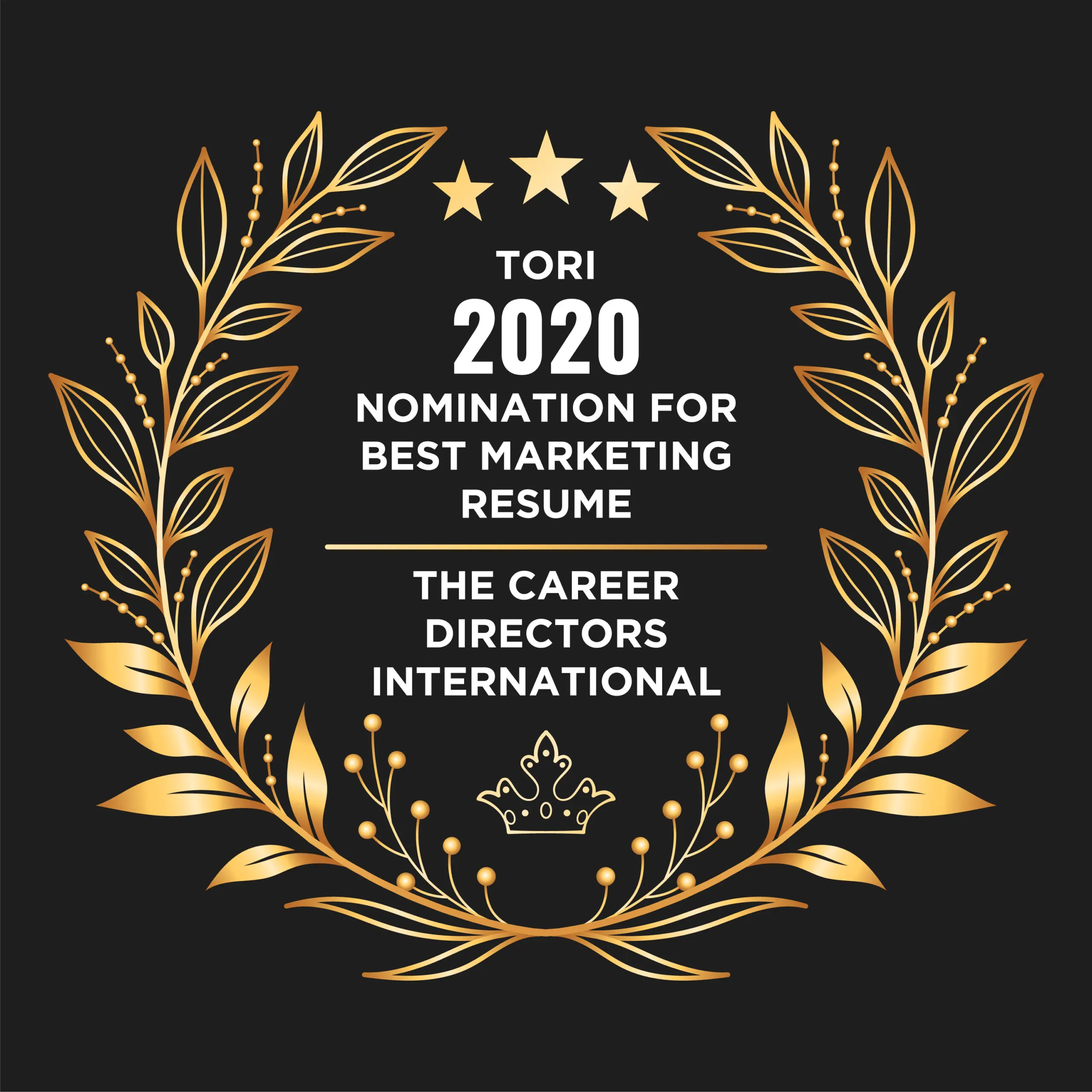 TORI Nomination for Best Marketing Resume