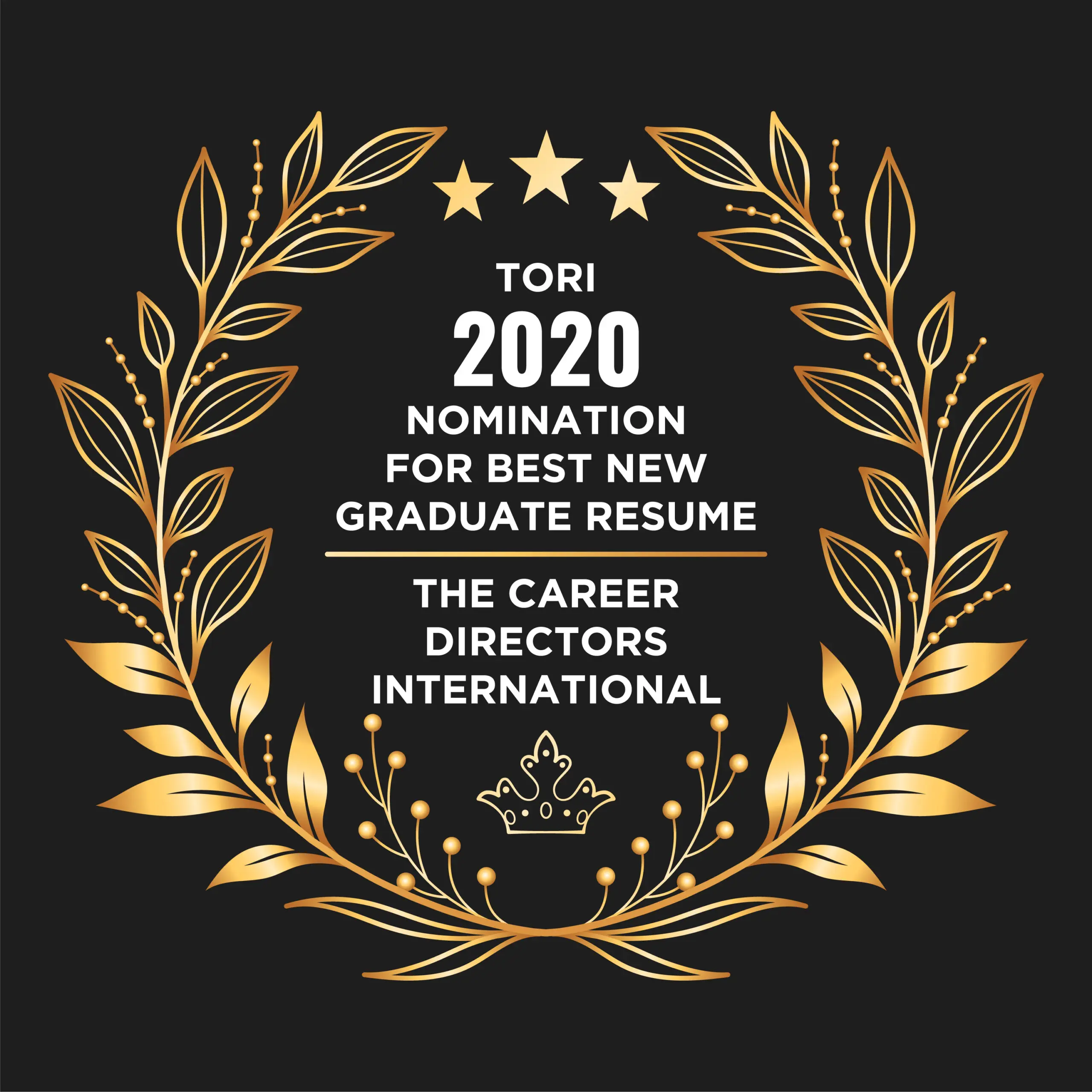 TORI 2020 Nomination for Best New Graduate Resume