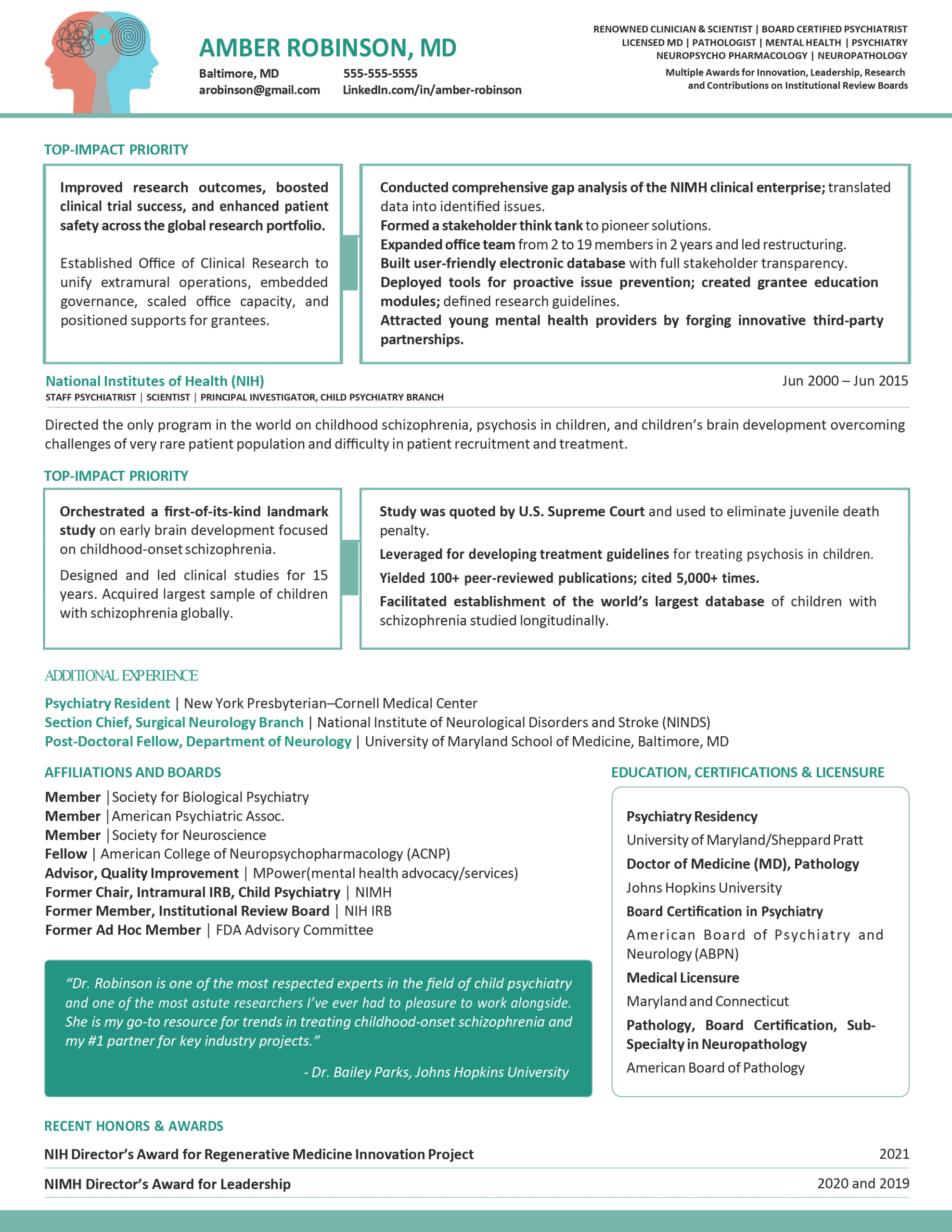 medical resume example