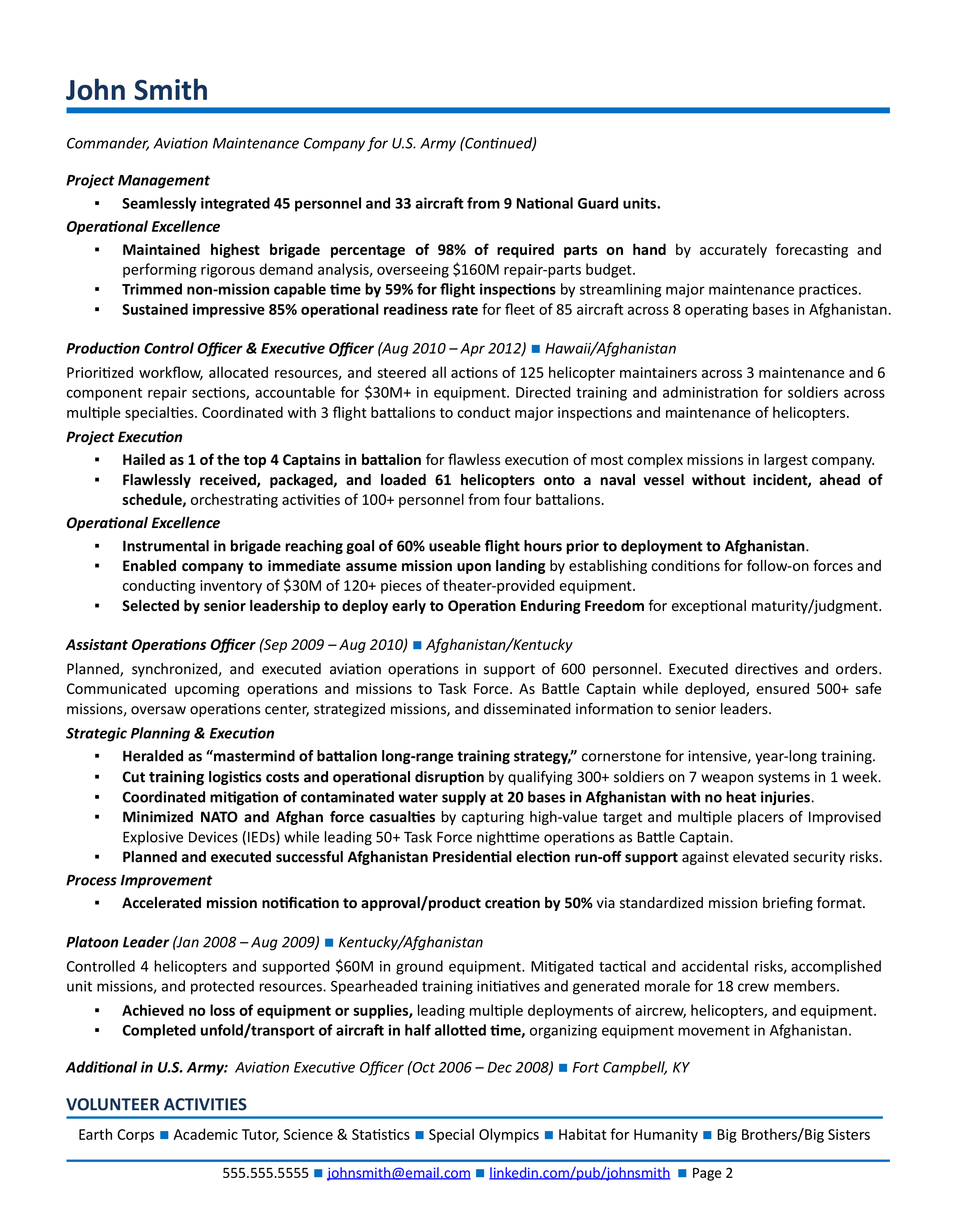 project manager resume