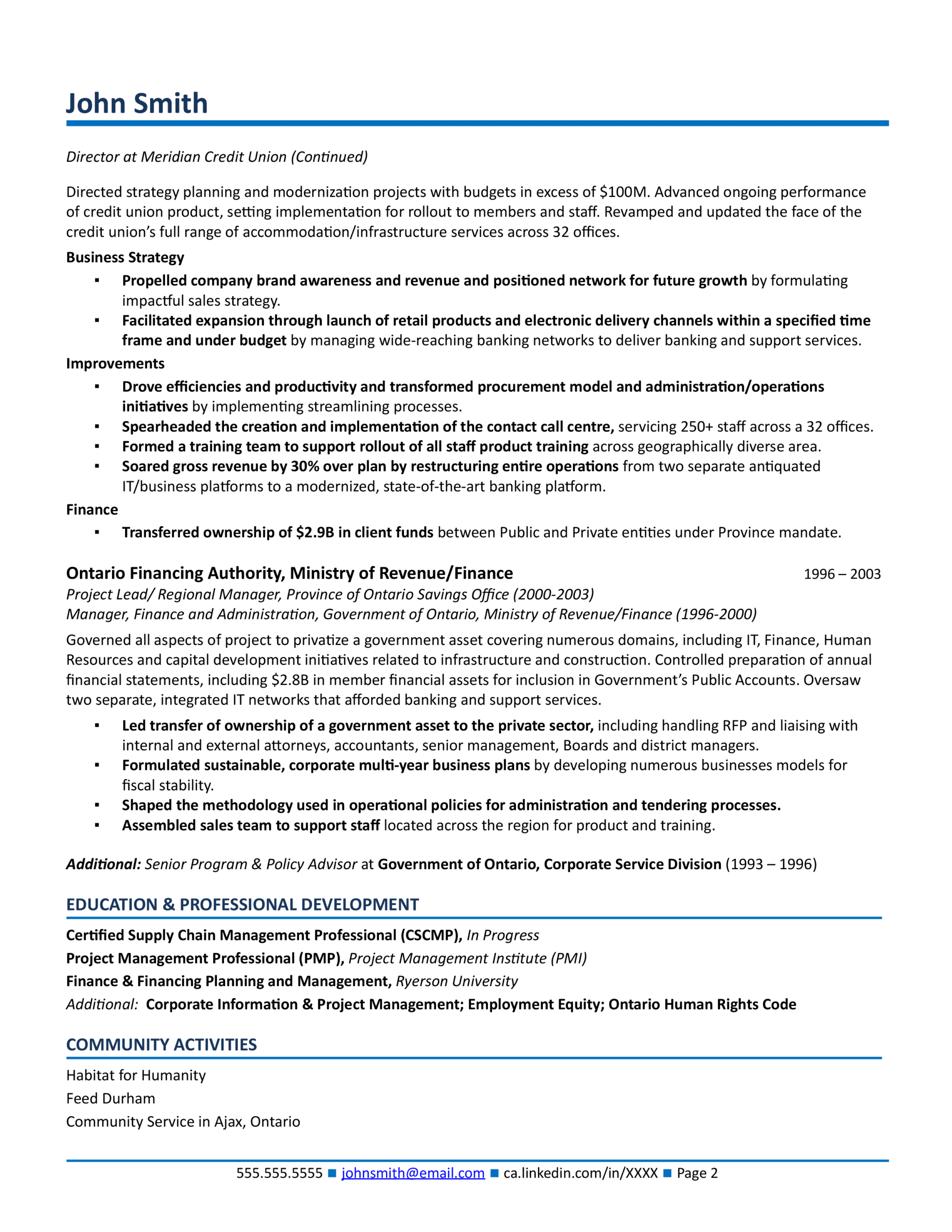 vice president operations resume