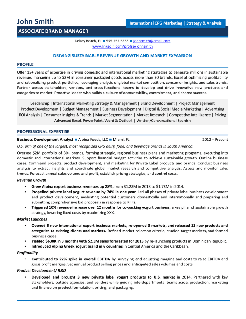 Job Winning Brand Manager Resume - Associate Brand Manager Resume 791x1024 