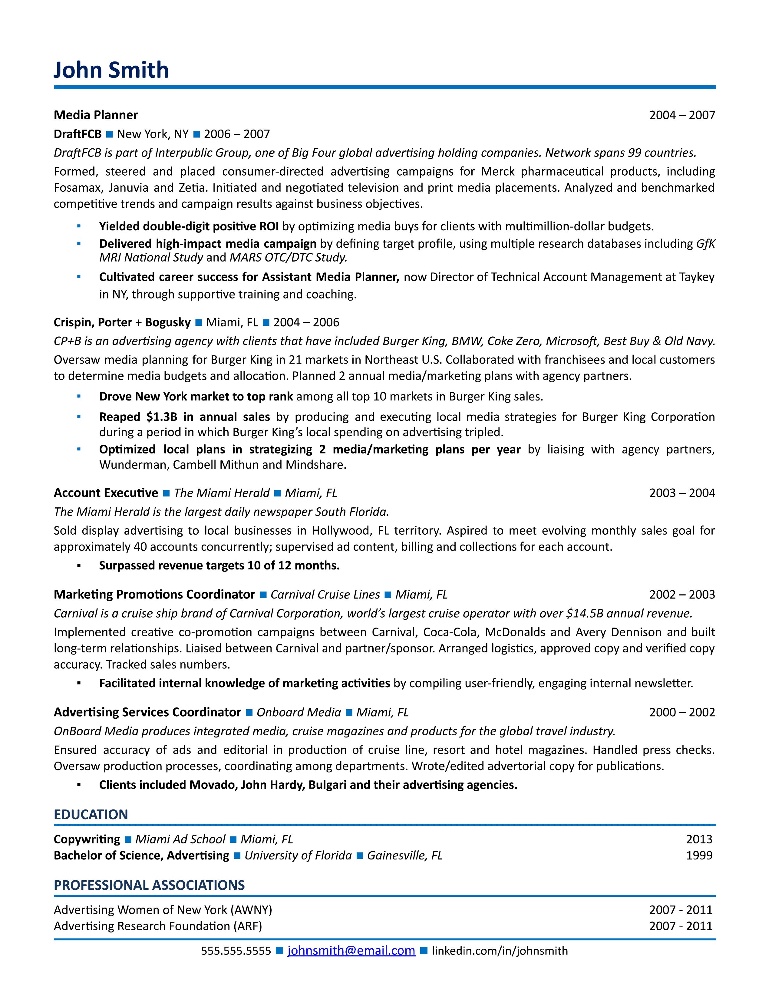 brand management resume