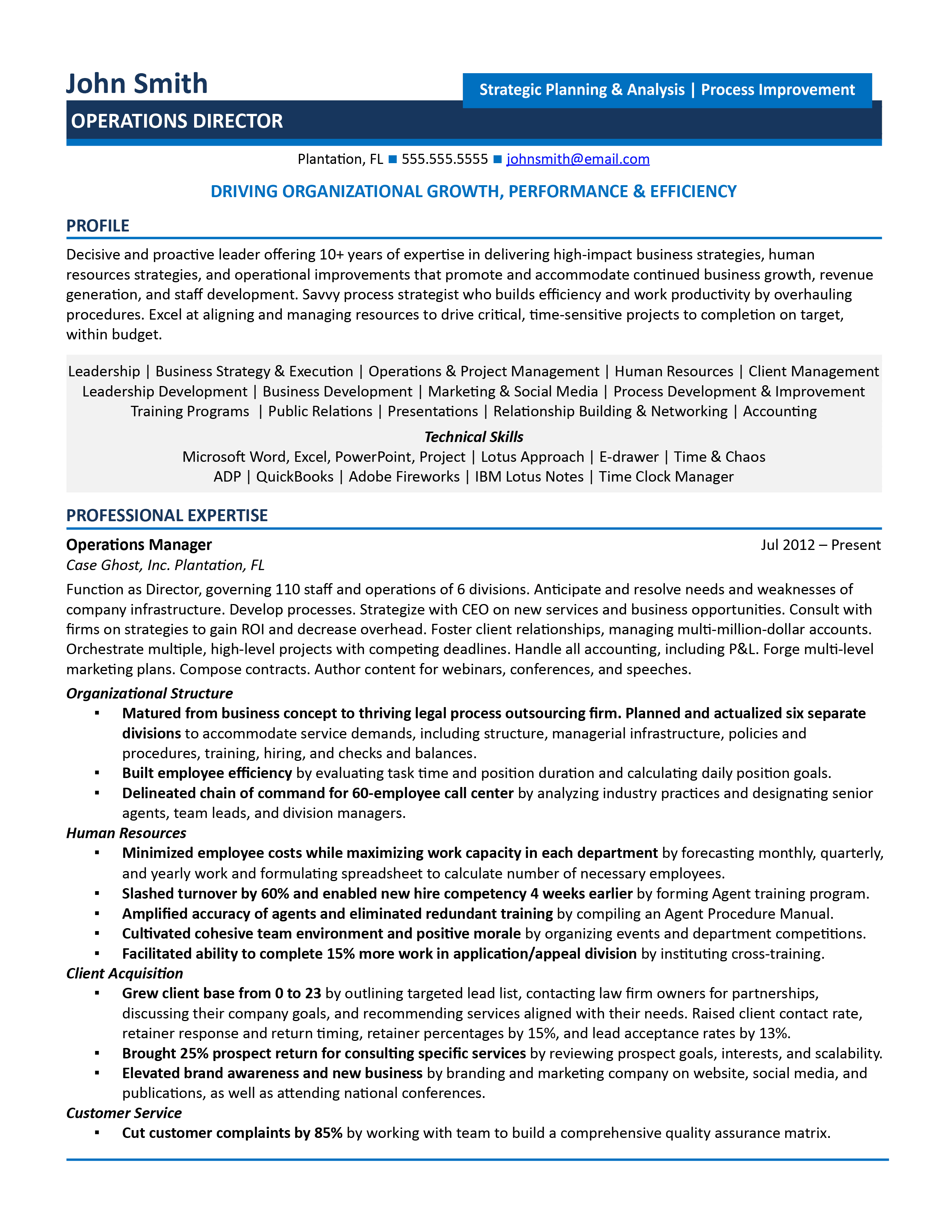 operations director resume