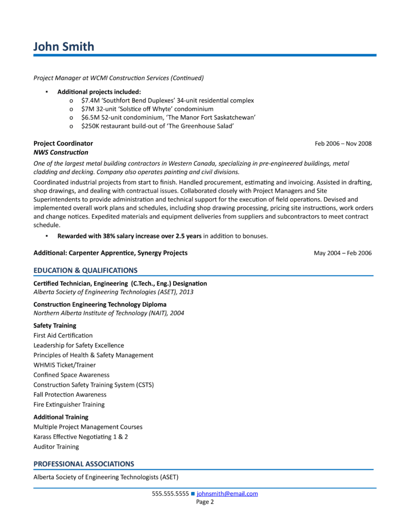 Construction Project Manager Resume - Project Manager Construction Resume 792x1024 