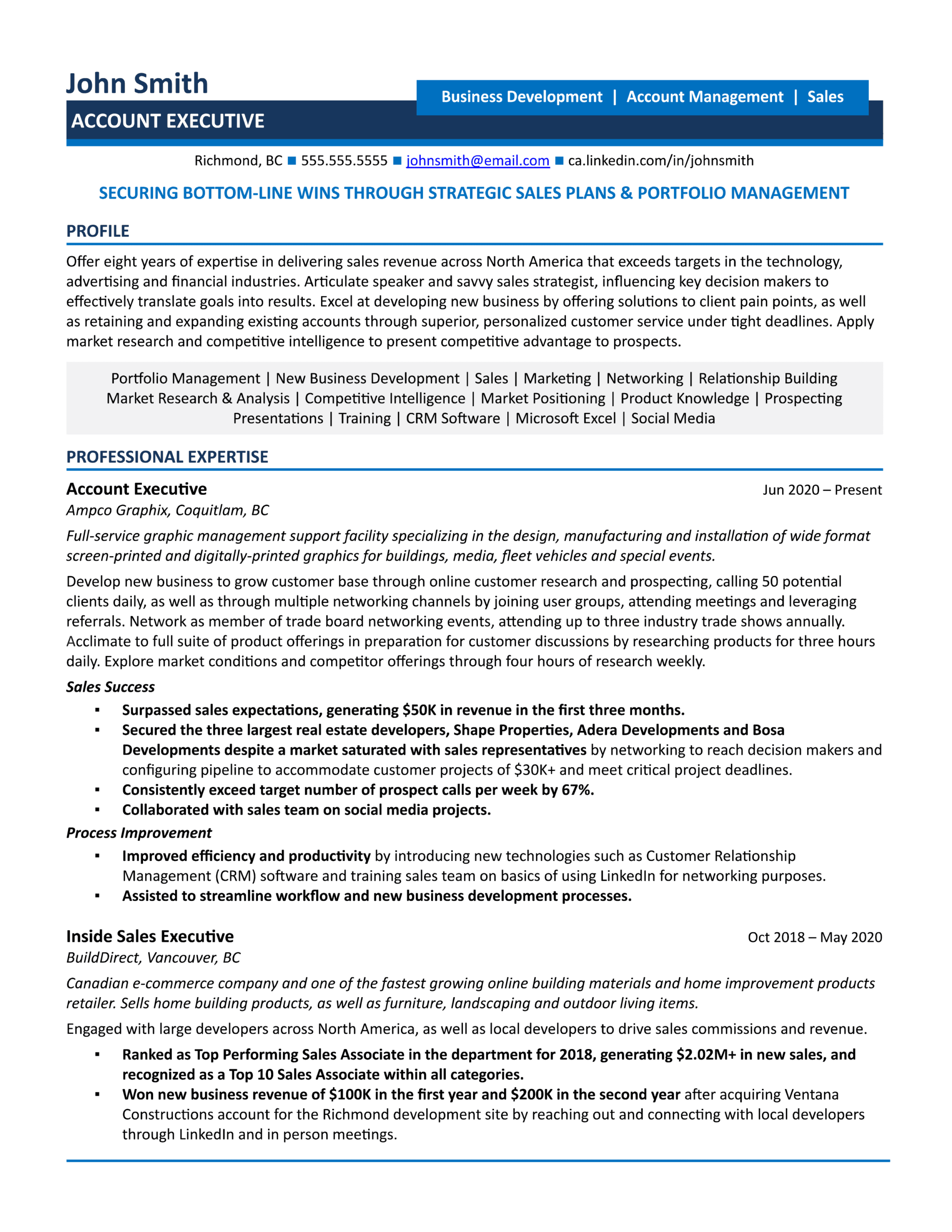 account executive resume