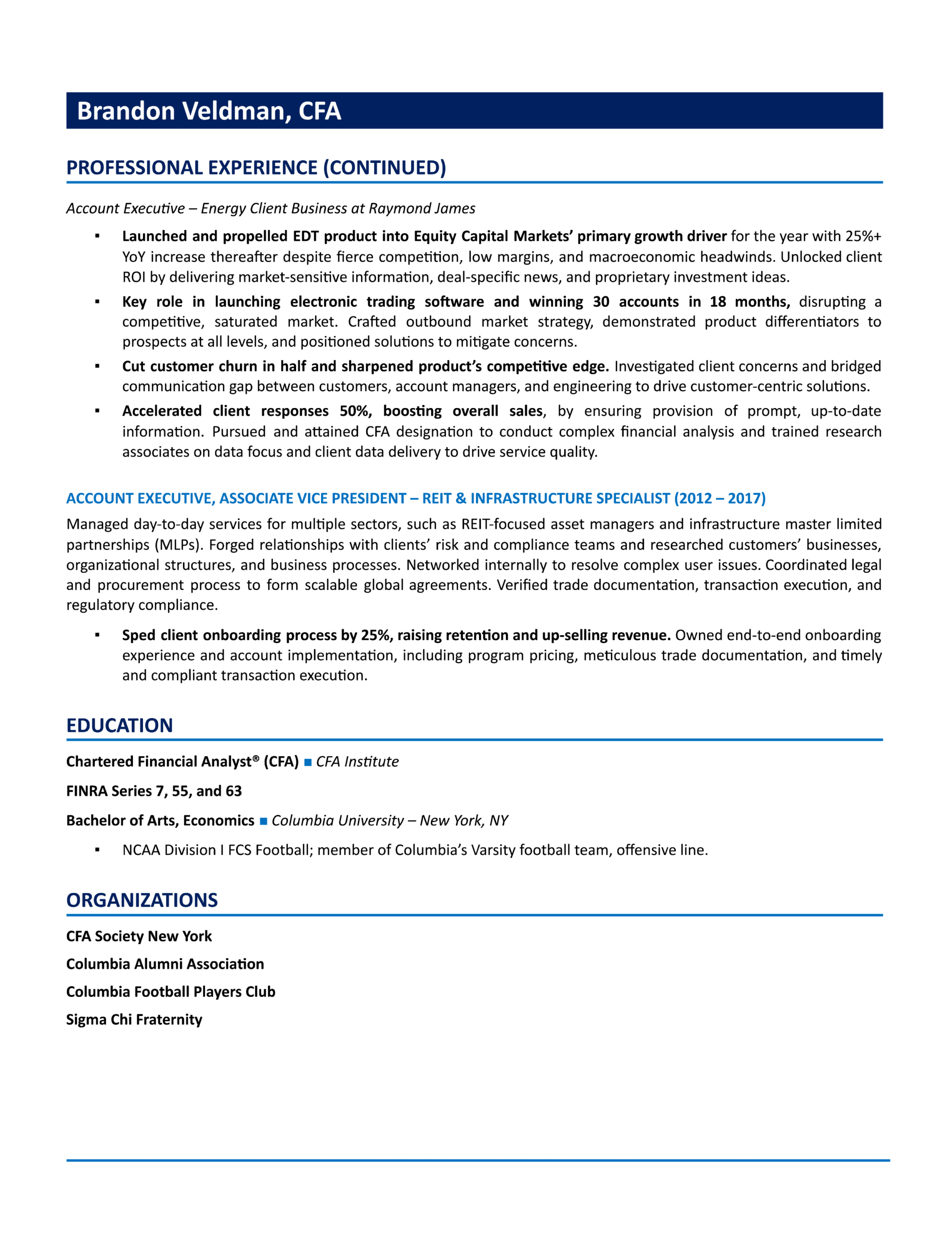 account executive resume example
