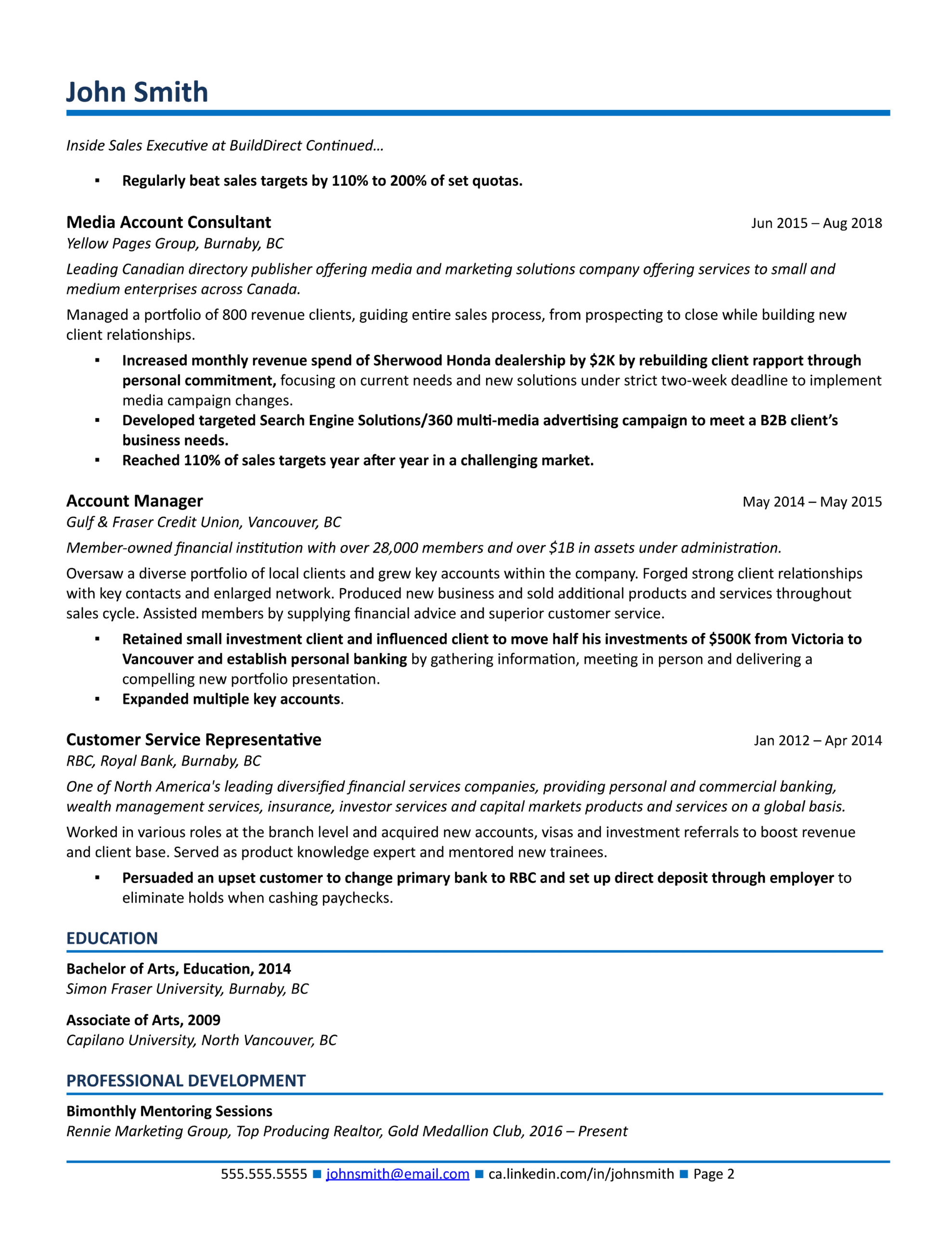 account executive resume examples