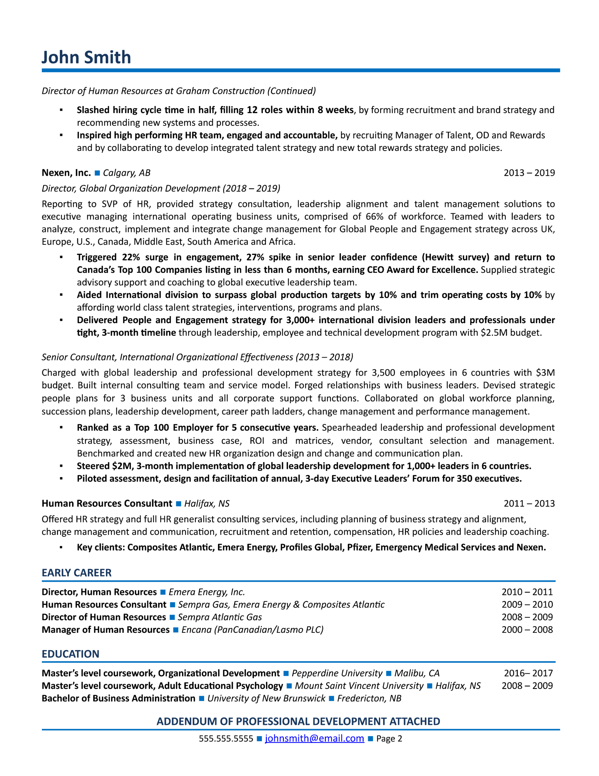 hr executive resume sample