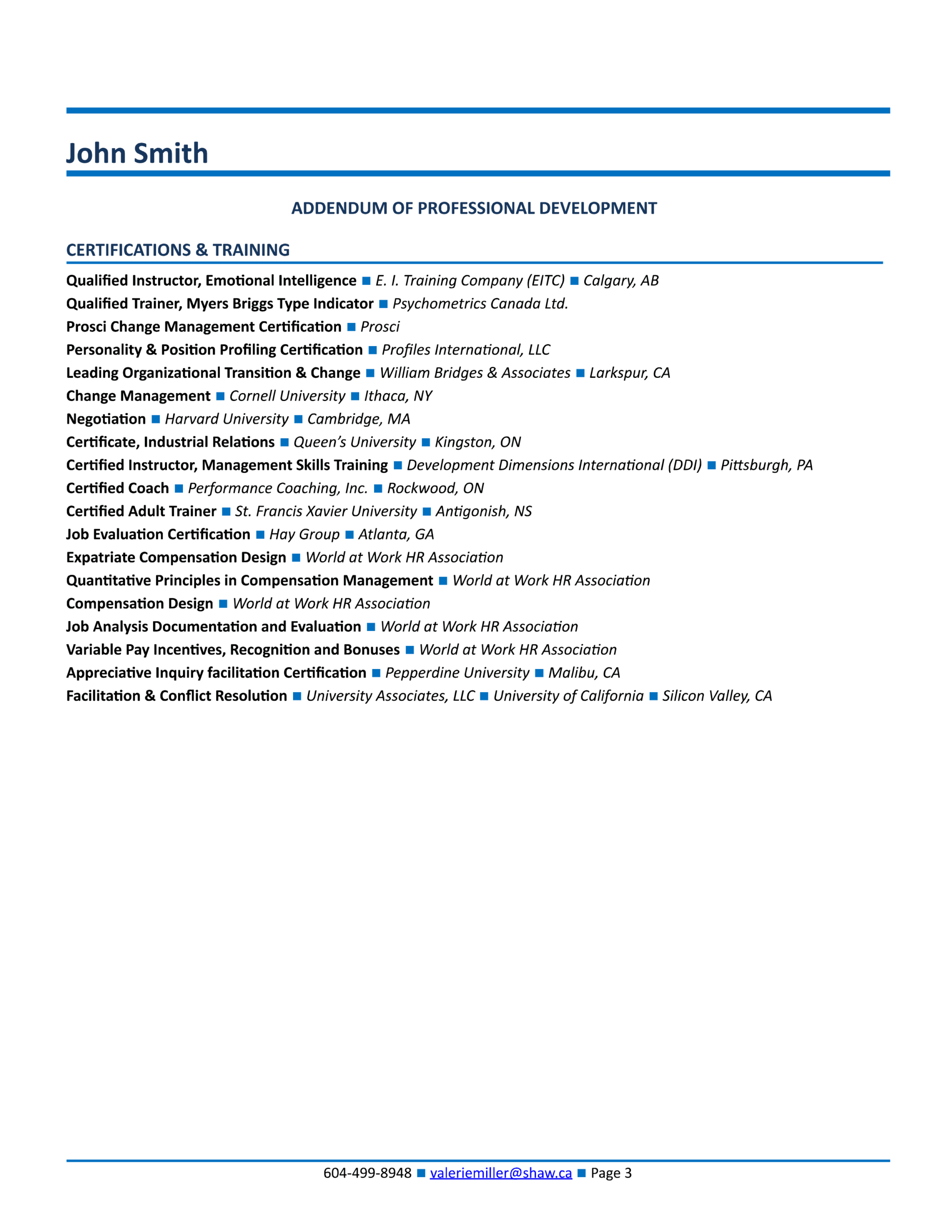 human resource executive resume