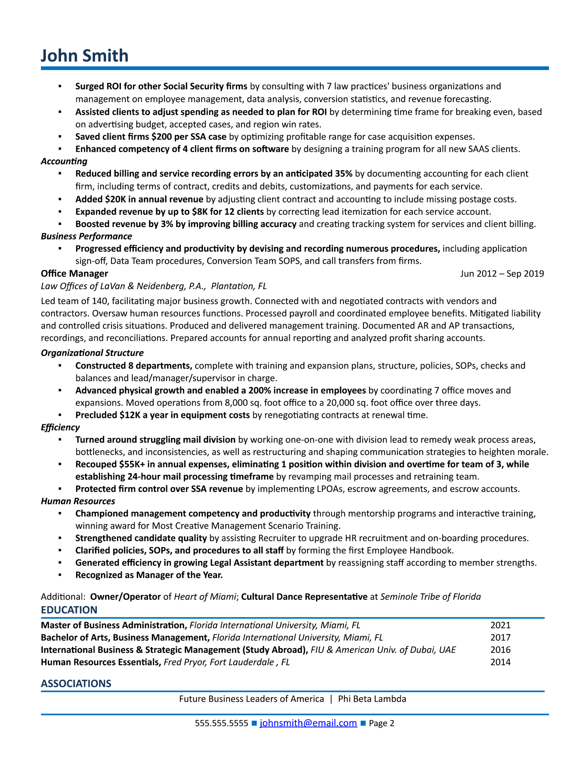 operations manager resume sample