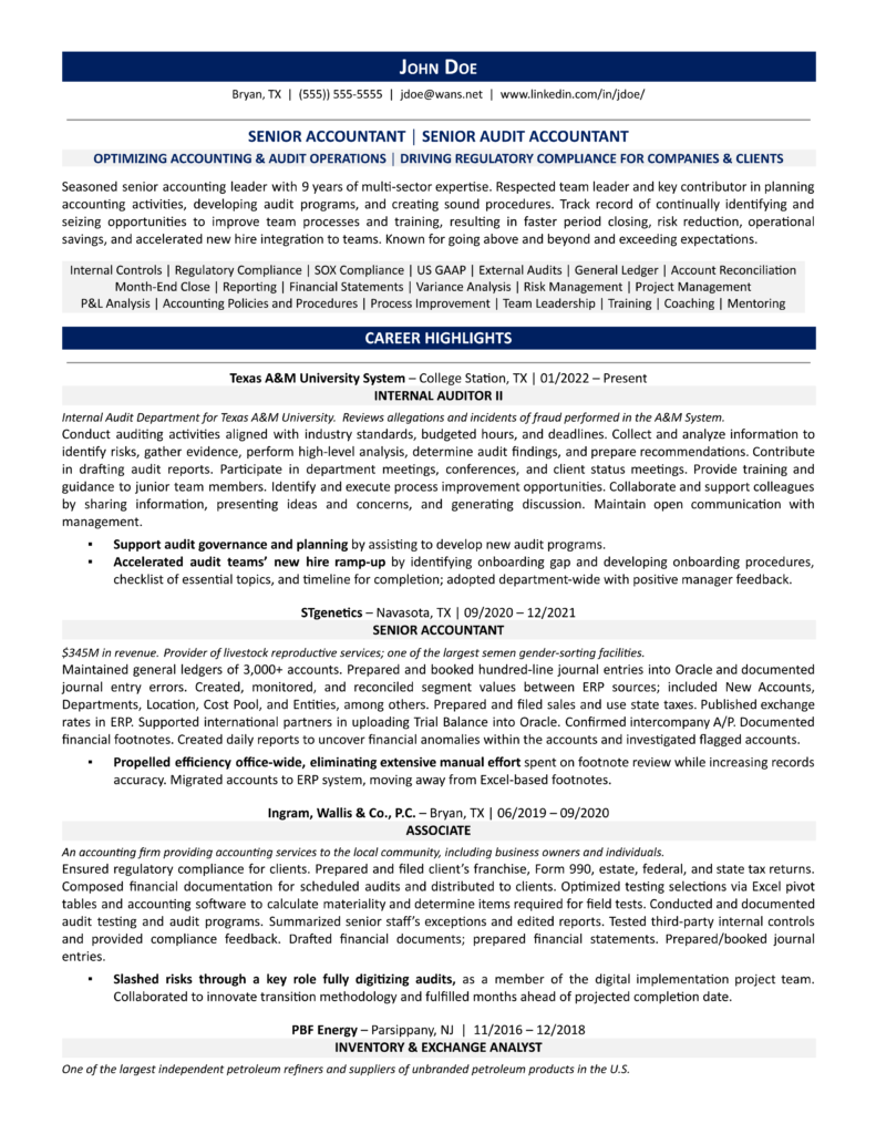 Senior Accountant Resume Examples [+Guide] 2026