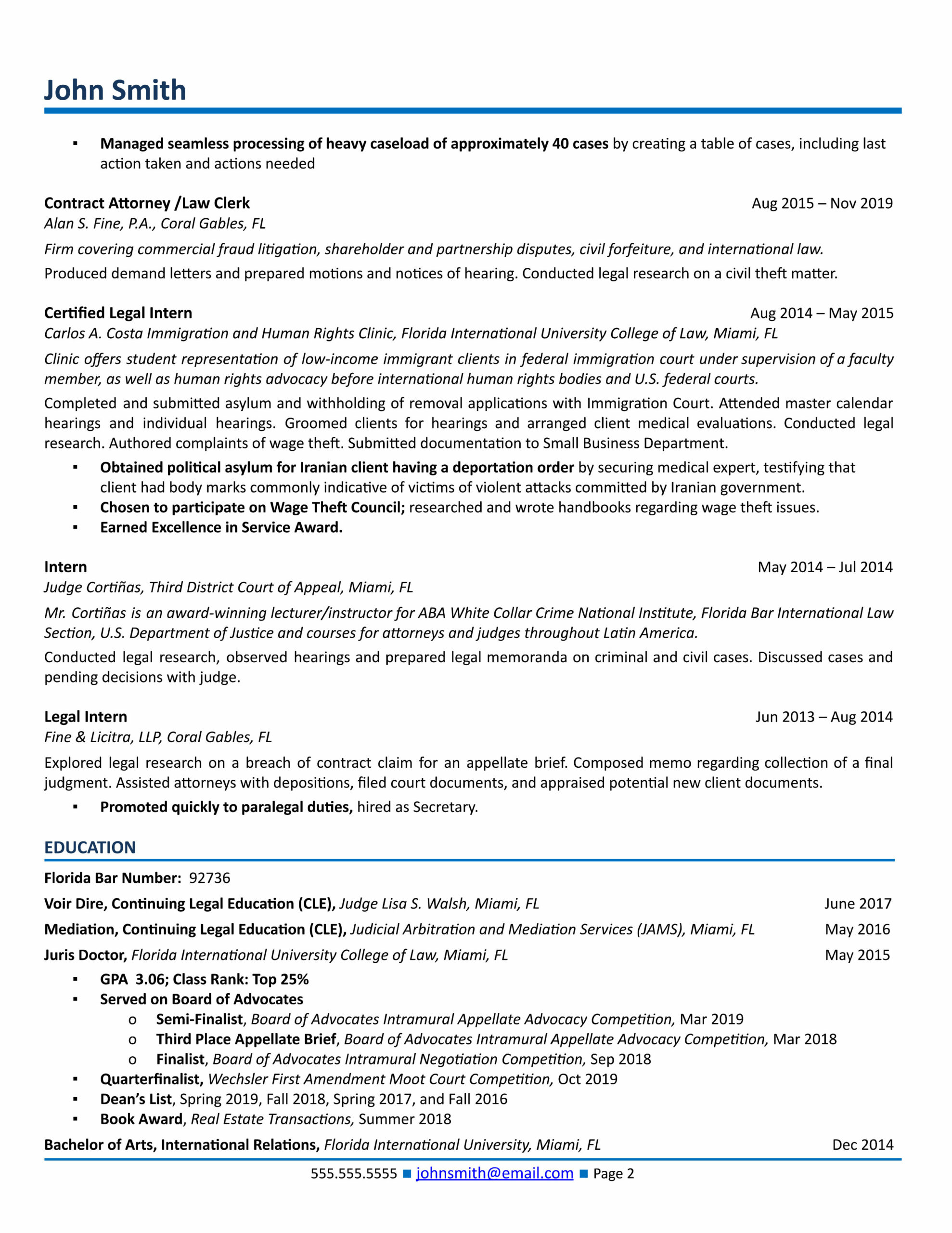 attorney resume template