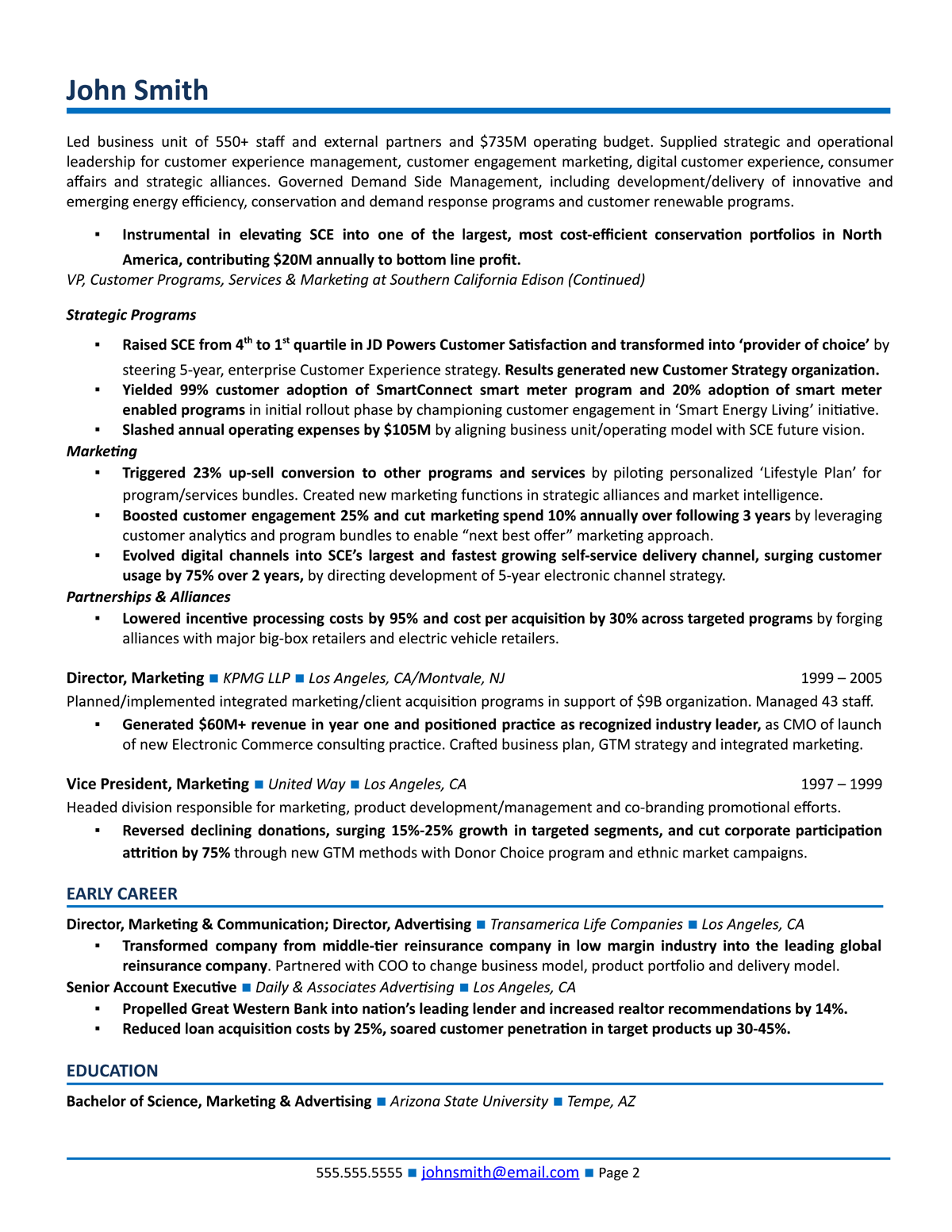 management consultant resume example