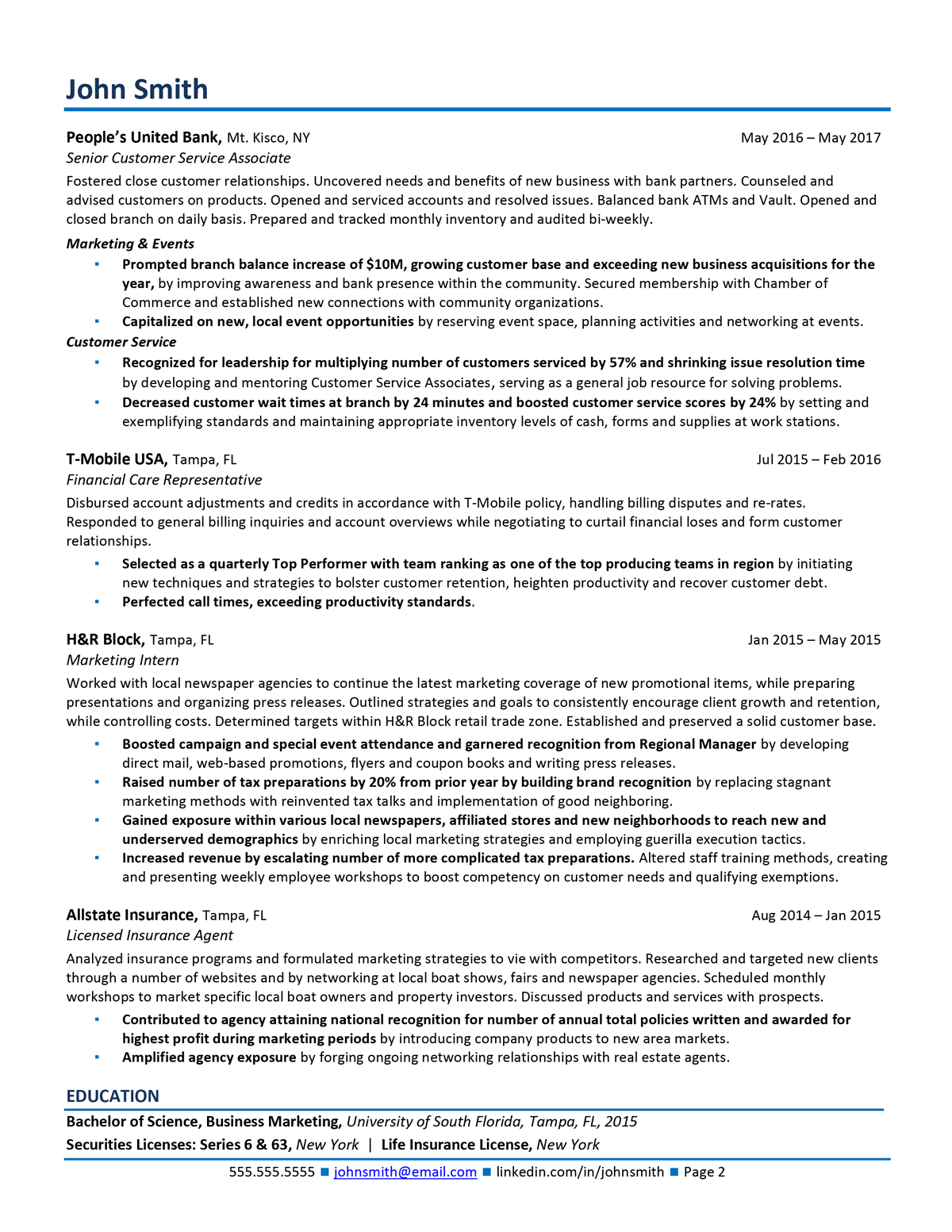 event manager resume example