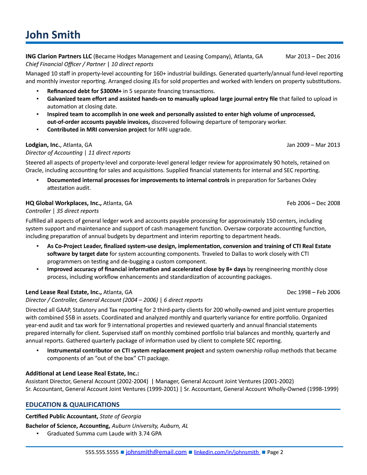 finance director resume samples