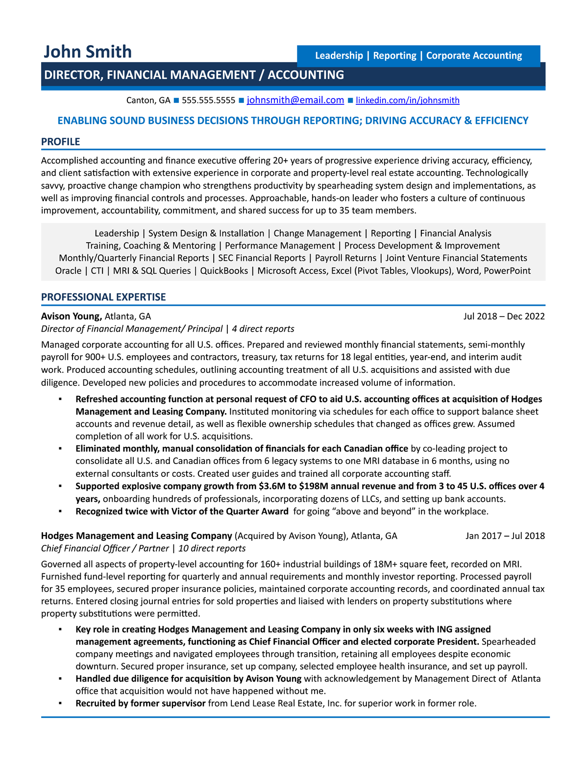 financial director resume