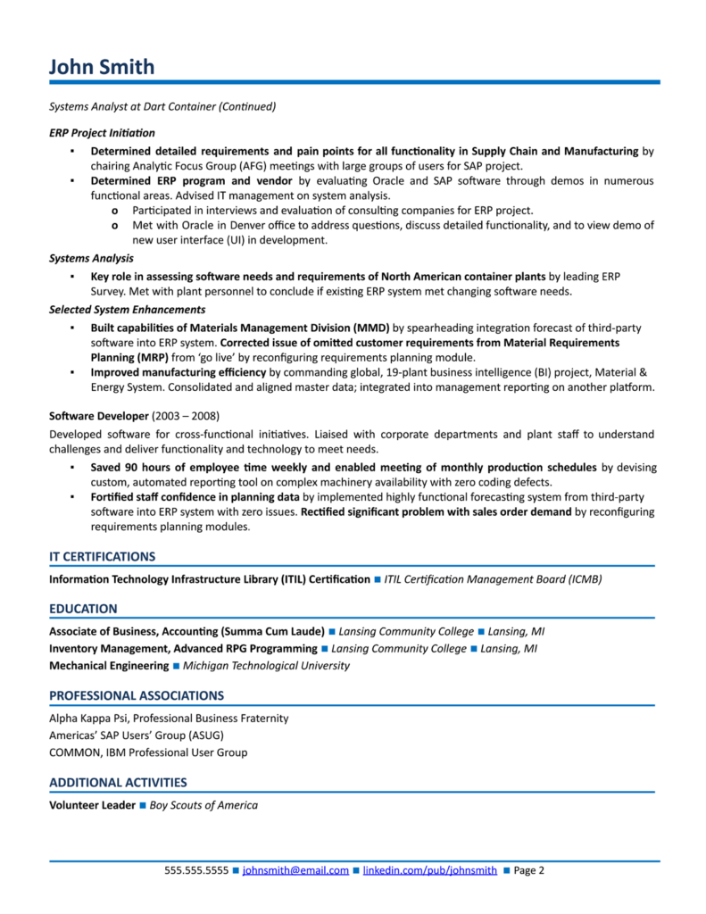 Best Business Systems Analyst Resume - Business Systems Analyst Resume Sample 791x1024