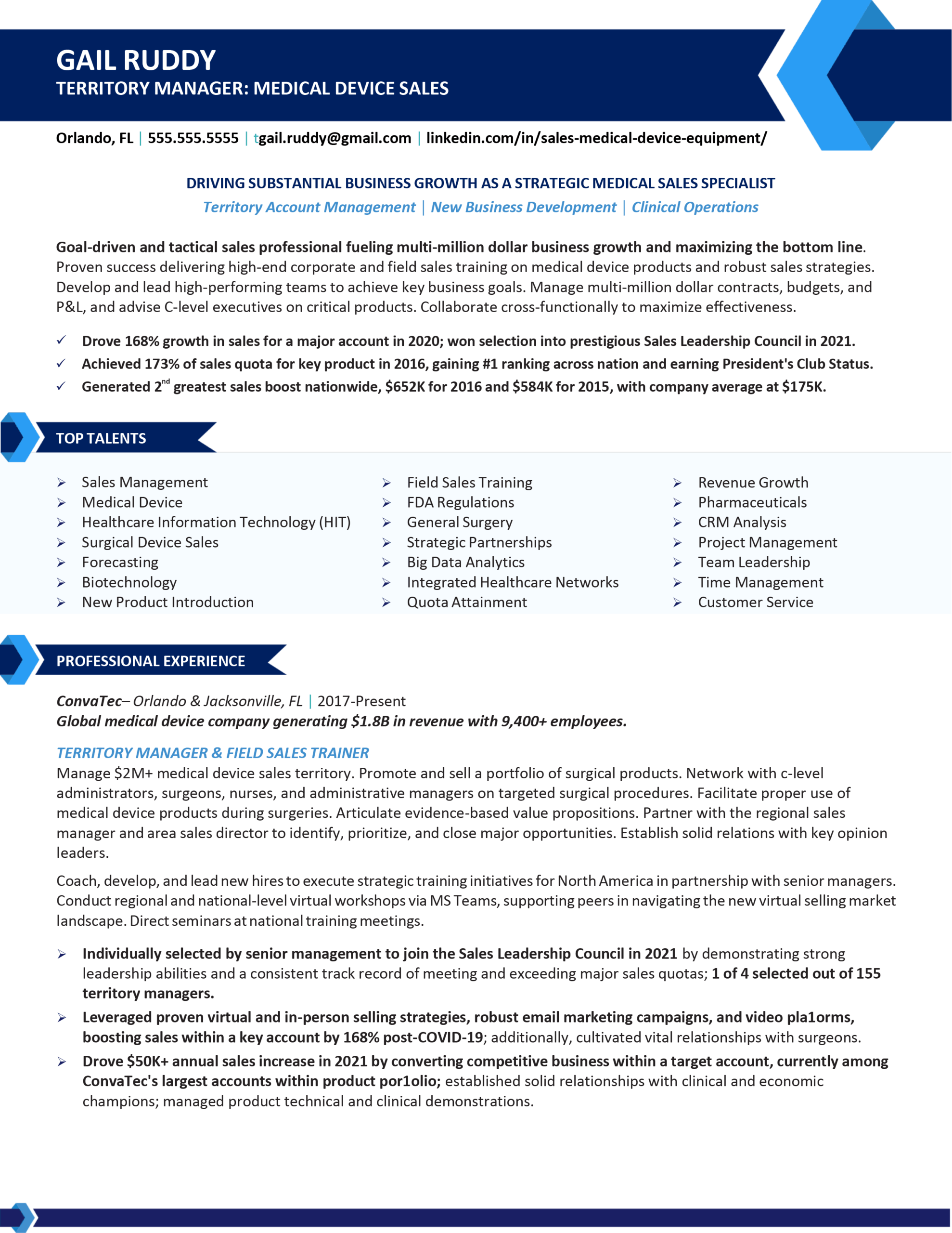 regional manager resume