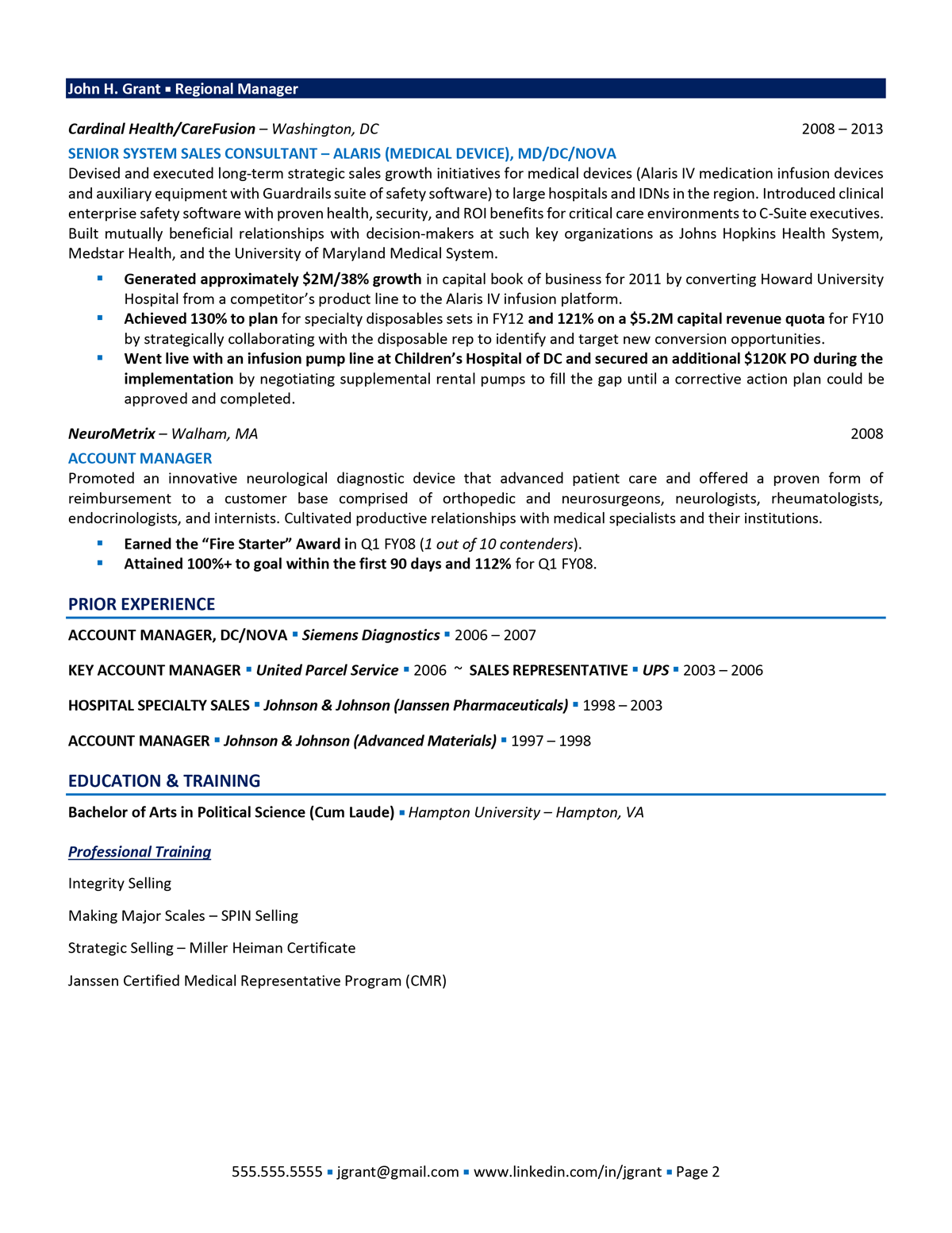 resume examples for account manager