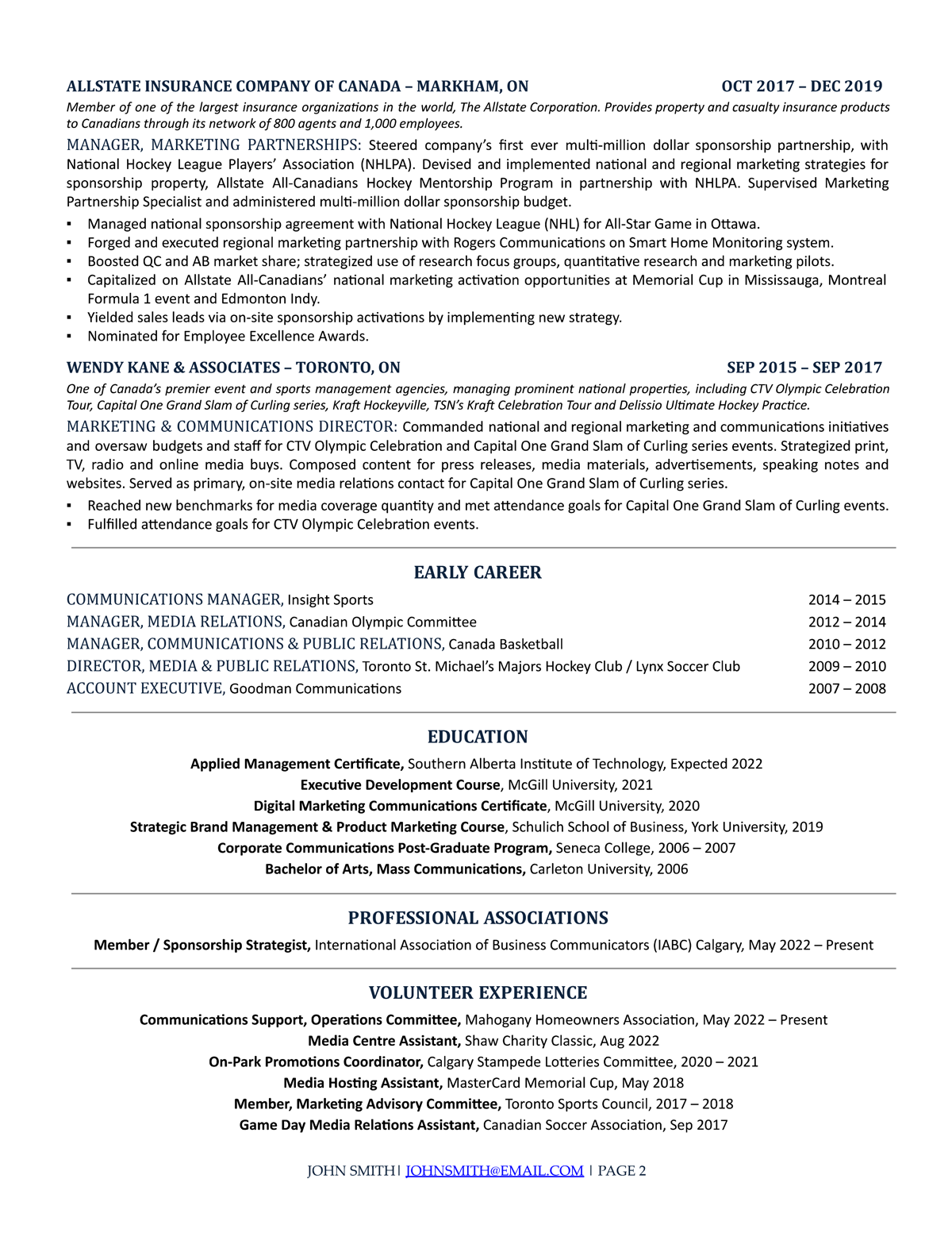 resume for executive director