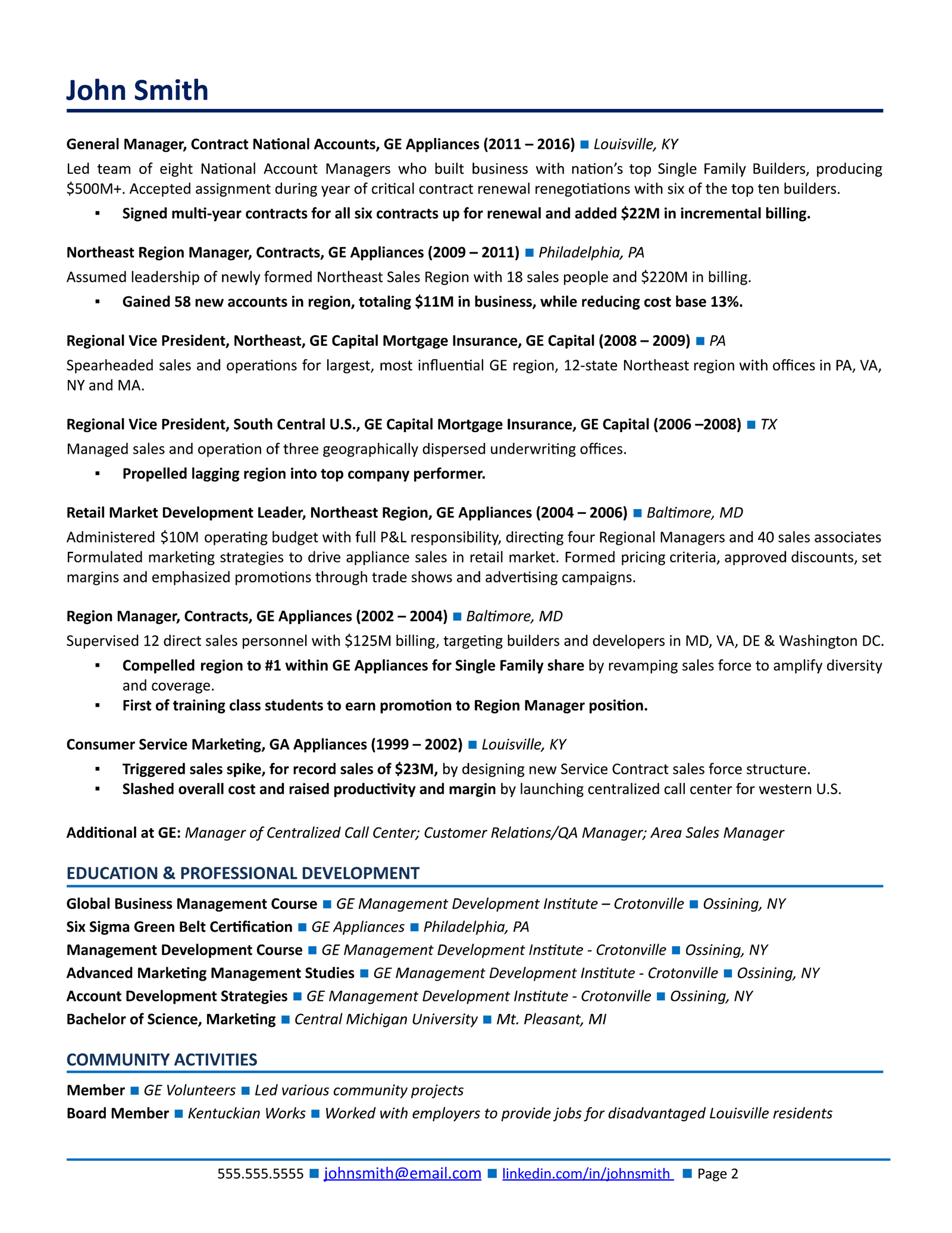 sales leader resume examples