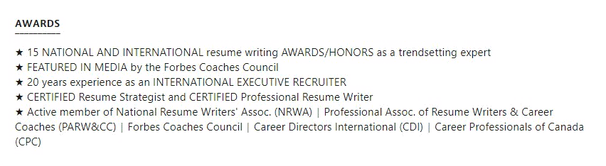 adding awards to linkedin profile