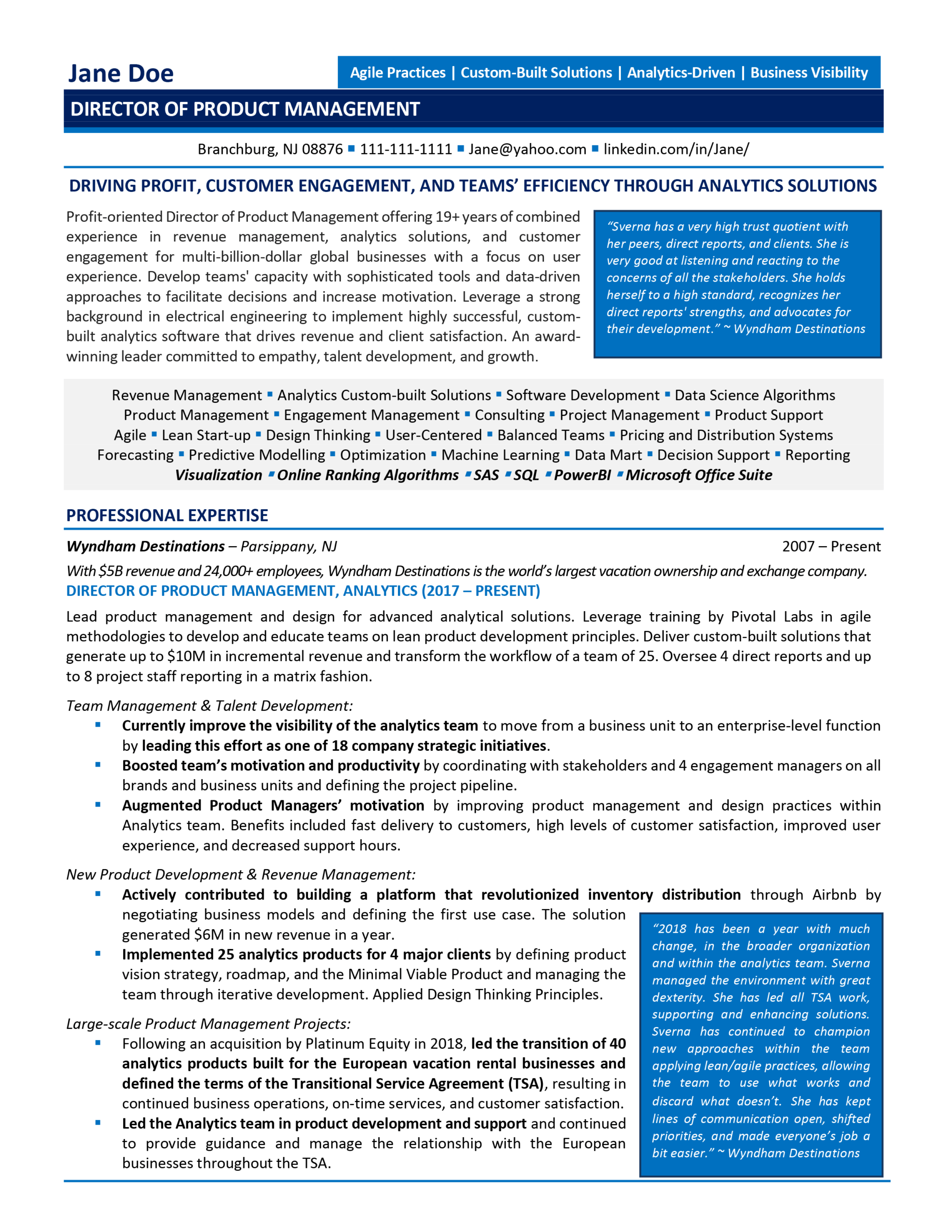 Director of Product Development Resume for [year] [Samples & Detailed Guide]