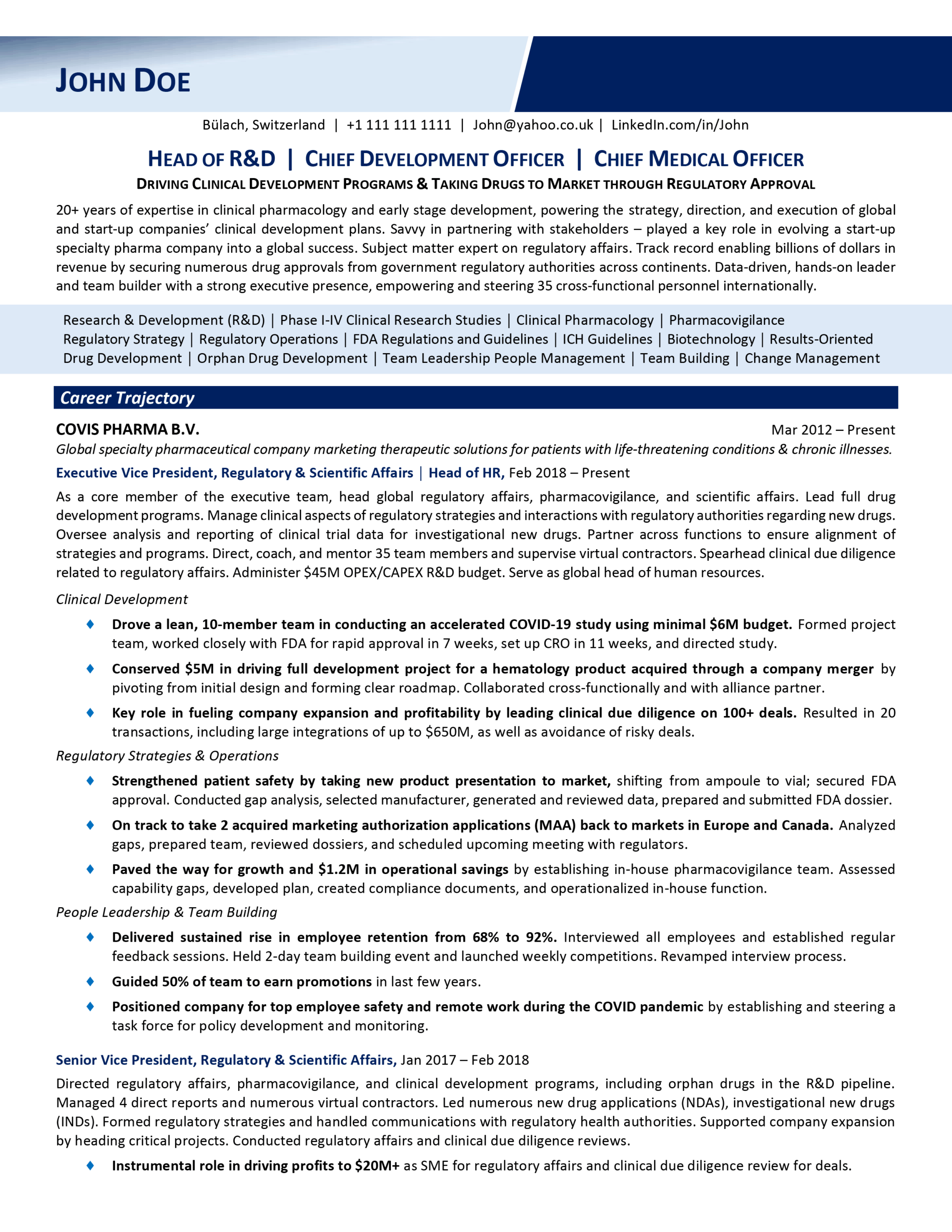 Chief Medical Officer Resume for [year] [Examples & Detailed Guide]