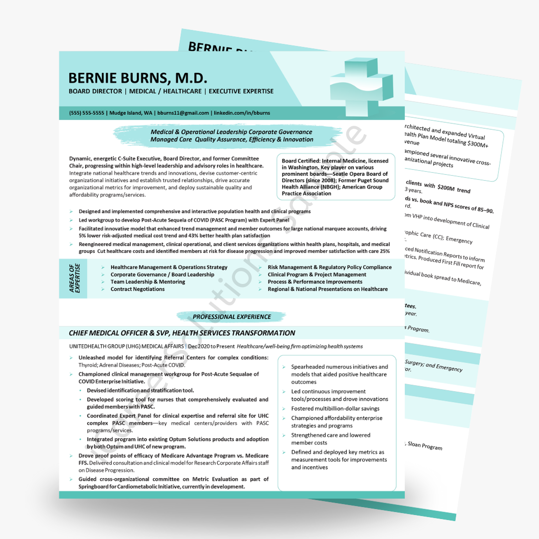 Board Director Resume