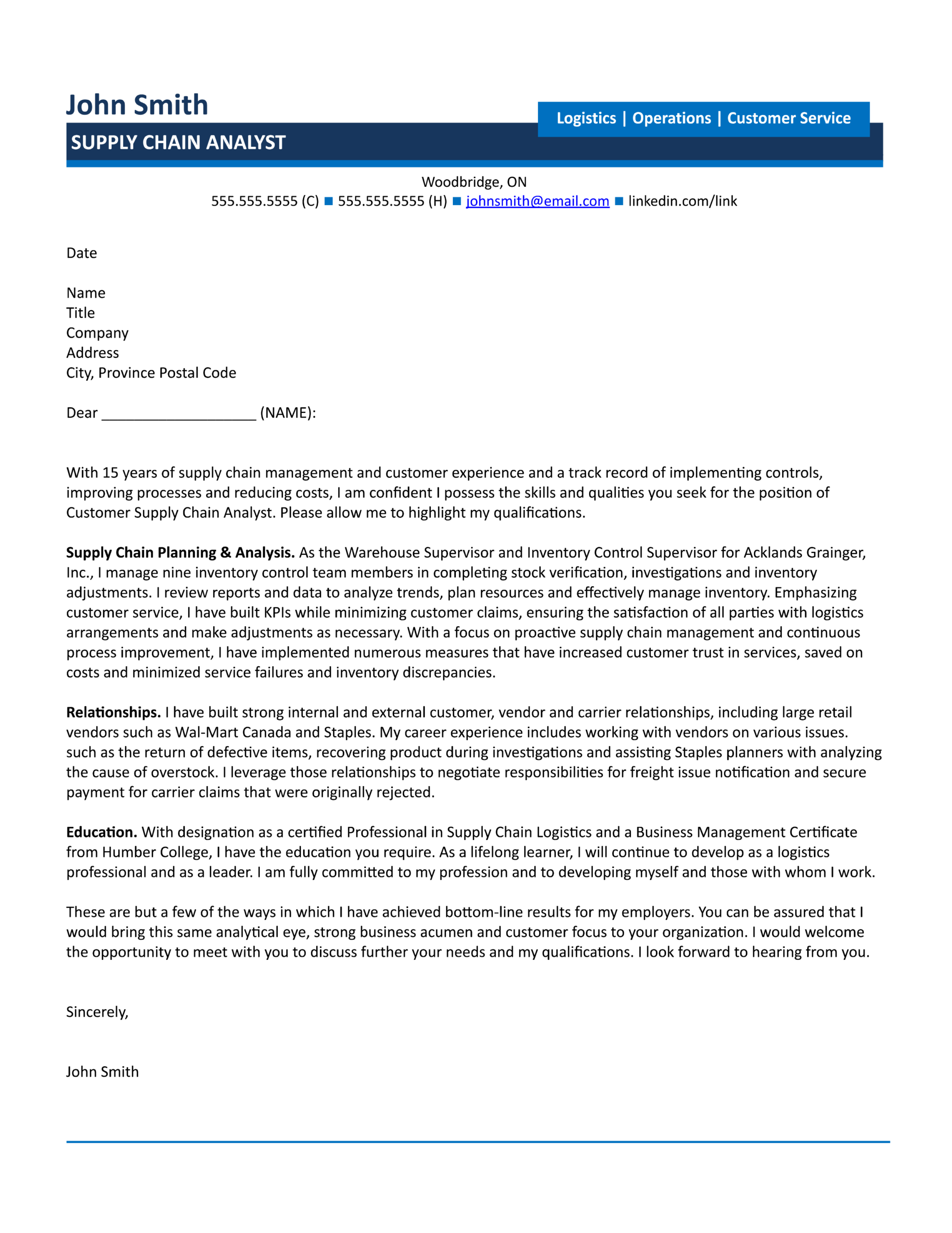 supply-chain-analyst-cover-letter