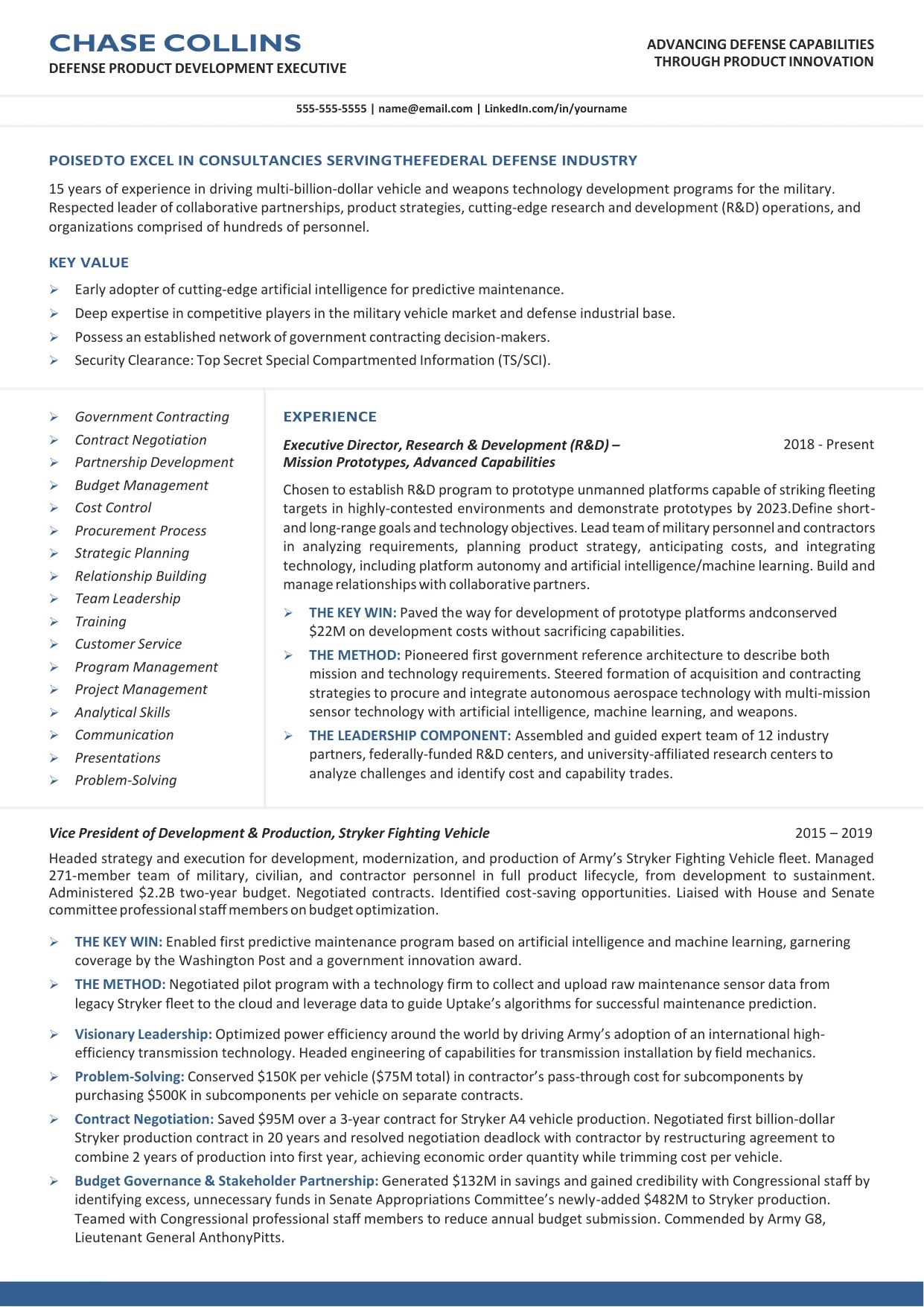 career change resume example defense to consulting Career change resume example entered in the TORI 2023 awards, page 1