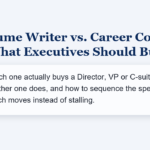 Resume writer vs career coach: what executives should buy