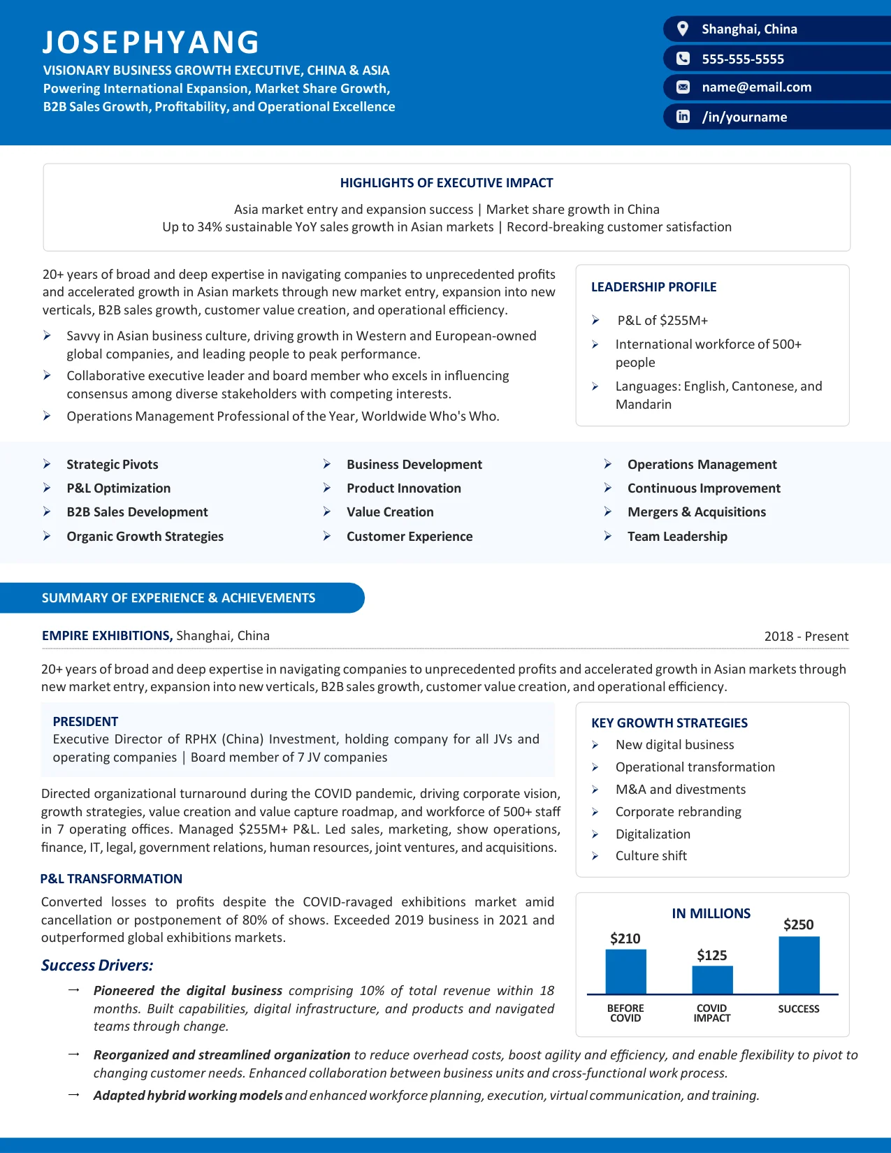 vp business development resume example asia VP of business development resume example entered in the TORI 2022 awards, page 1
