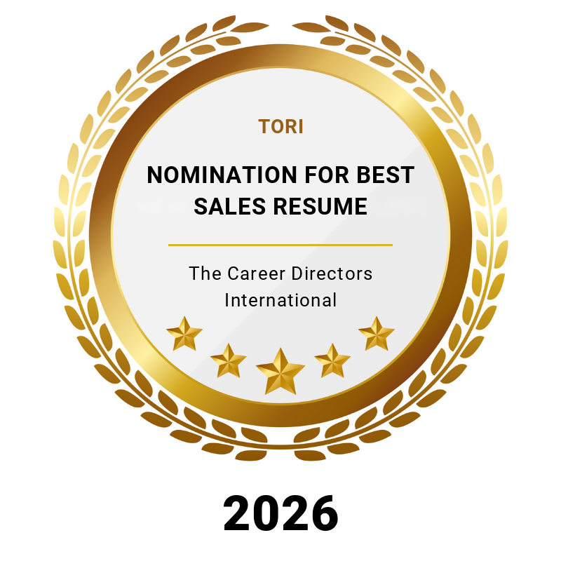 TORI 2026 nomination - Best Sales Resume - Career Directors International