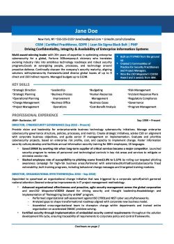 CISO Resume Sample 1