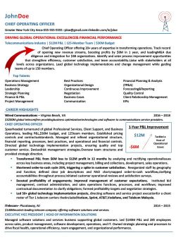 COO Resume Sample 1