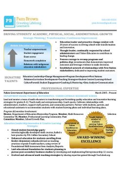 Department Head Resume Sample 1