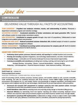 Financial Controller Resume Sample 1