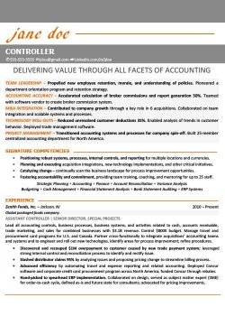 Financial Controller Resume Sample 1