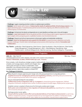 IT Project Manager Resume Sample 1