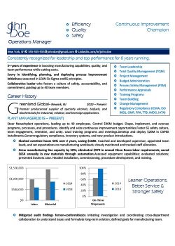 Operations Manager Resume Sample 1